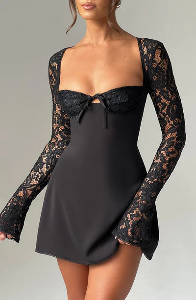 Lacy Mini Dress™  - Delicate Charm & Sheer Elegance