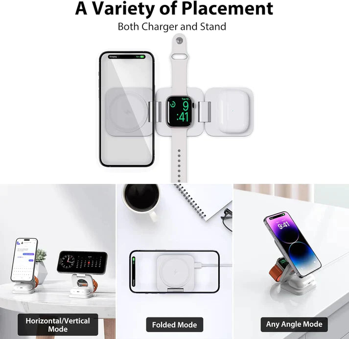 MagSnap™  - 3-In-1 Fast Charging, Foldable & Wireless Charger