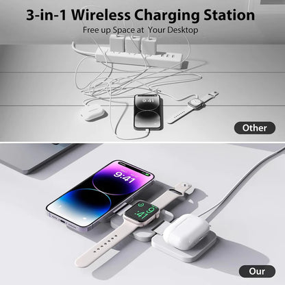 MagSnap™  - 3-In-1 Fast Charging, Foldable & Wireless Charger