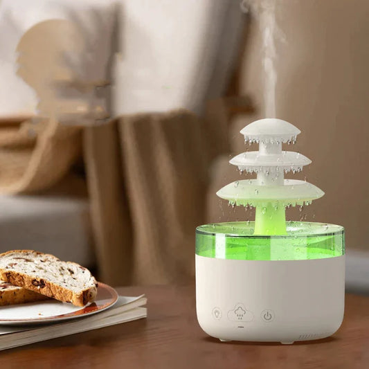 LED Cloud Humidifier™ - Soothing Raindrops, Serene Cloud Ambiance